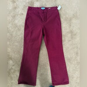 Draper James Deep Red Flare Jeans